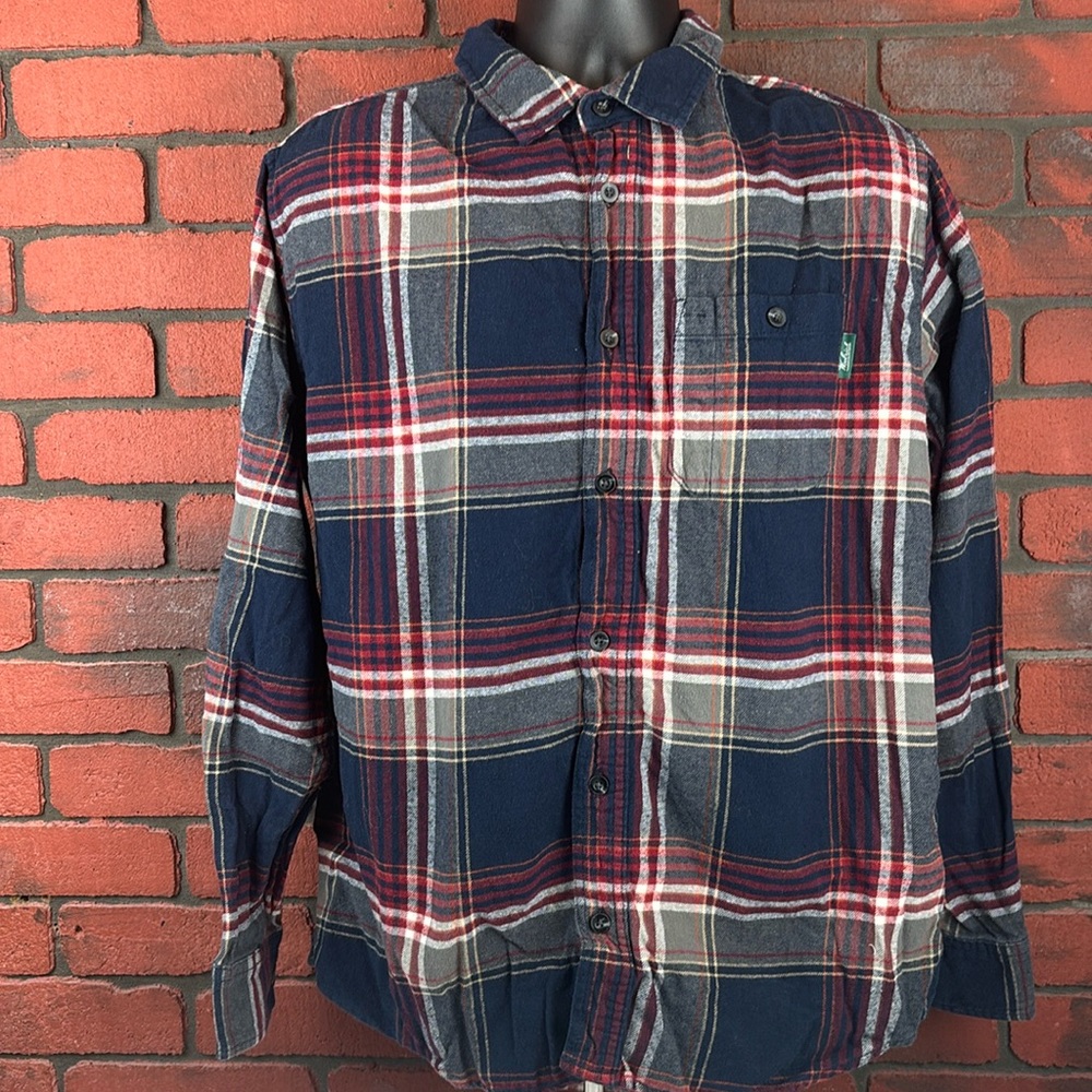 Woolrich Mens‎ Large Plaid Flannel Shirt – Cabin, Outdoor